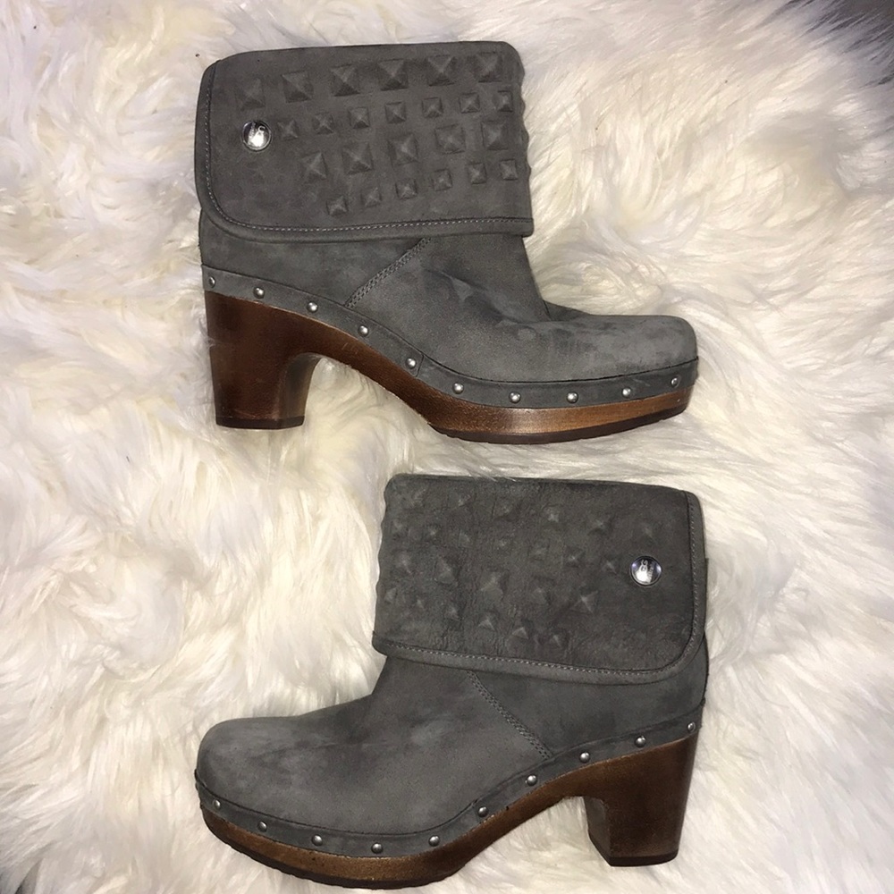 Ugg studded foldover heeled booties
